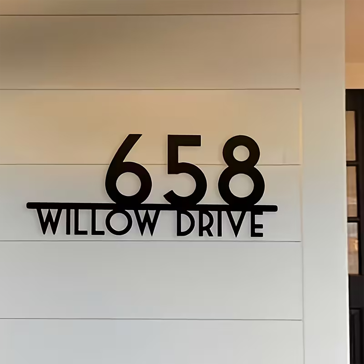 Outdoor Furniture Metal - Personalized Modern Metal House Number, Custom