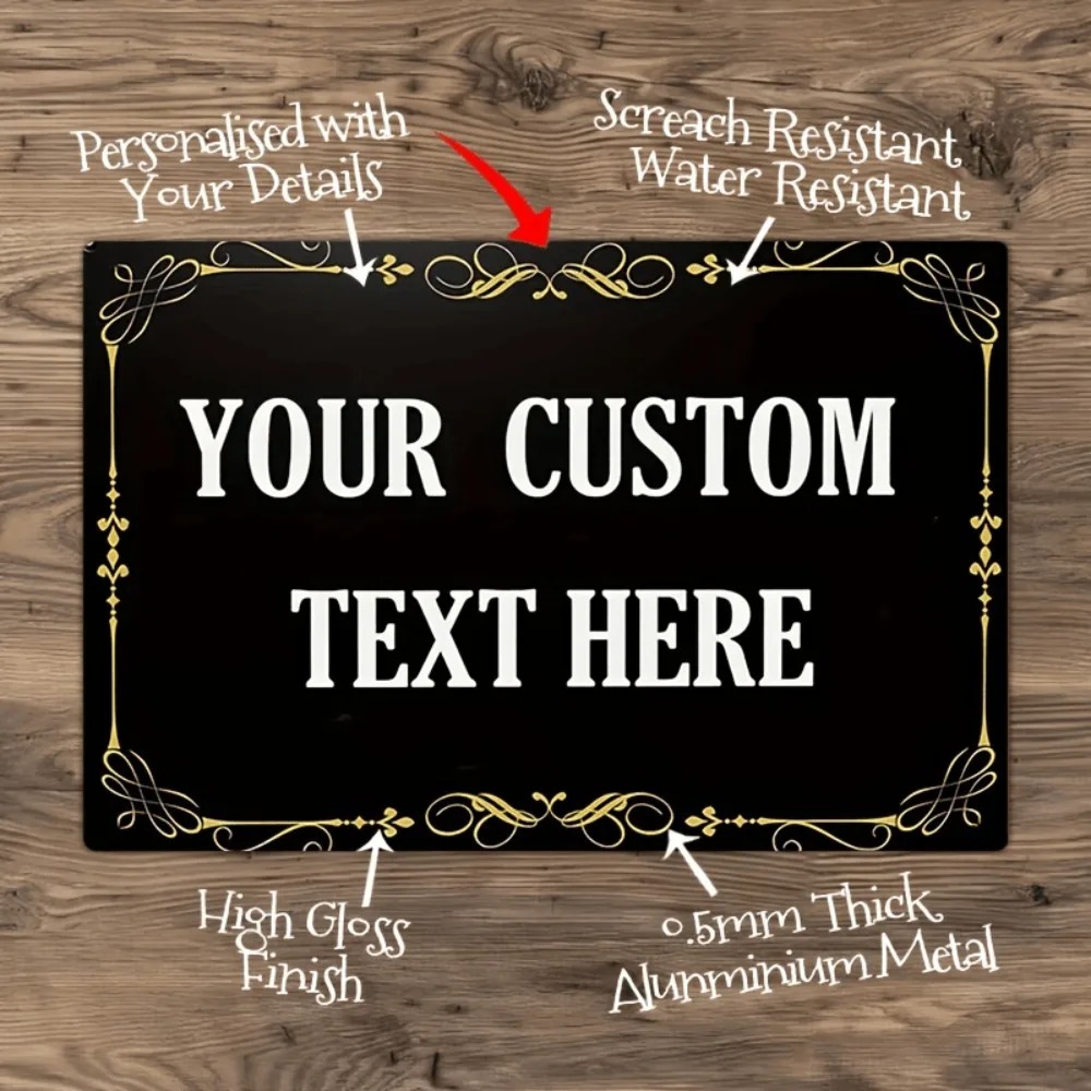 Outdoor Furniture Metal - Custom Personalized Black Gold Scroll 2D