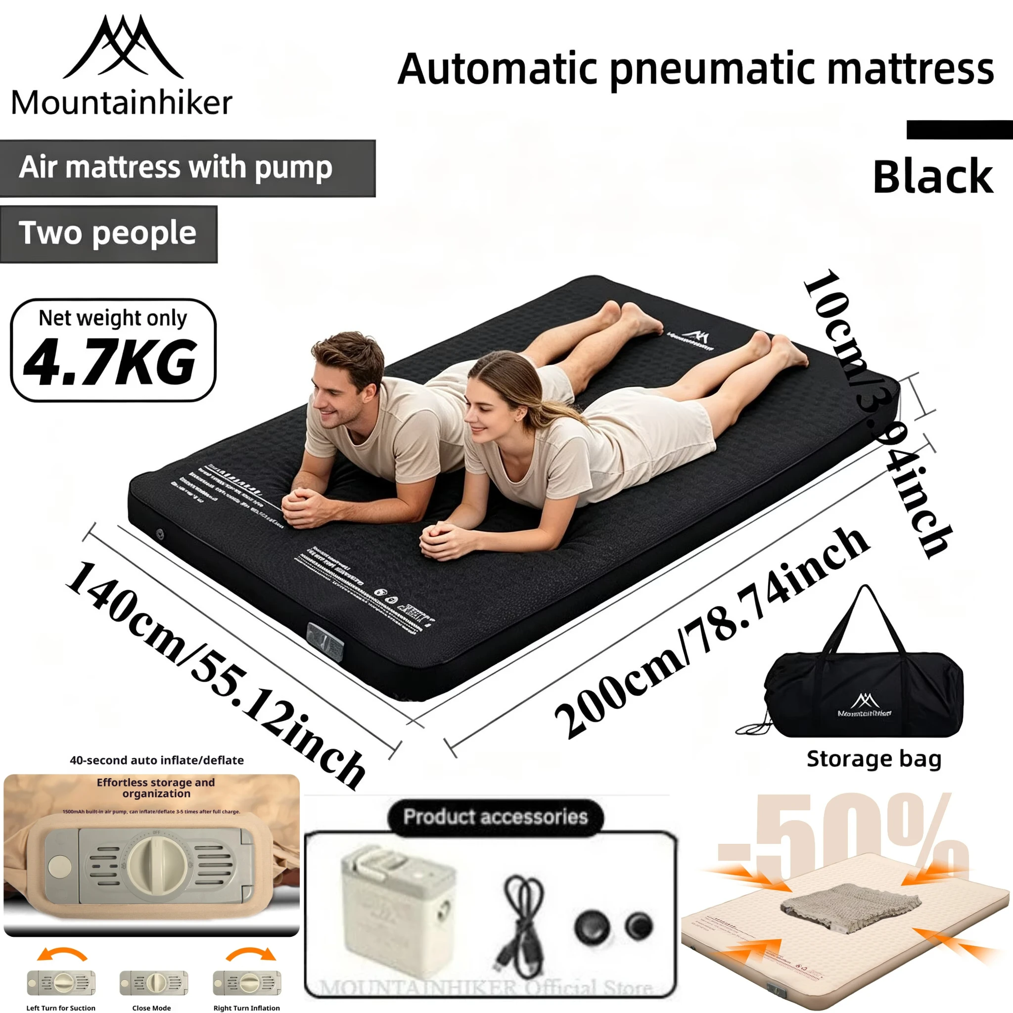 Outdoor Daybed Sofa - MOUNTAINHIKER Inflatable Mattress Cheese Camp Bed