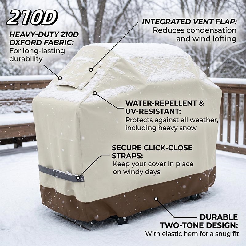Outdoor Furniture Covers Waterproof - 210D BBQ Beige Barbecue Grill Outdoor