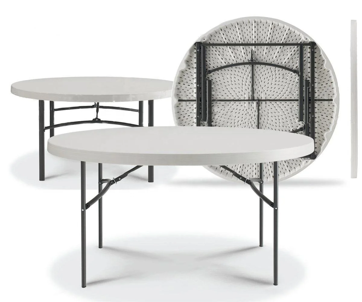 Outdoor Furniture Material - Furniture 6ft Round Center Folding White
