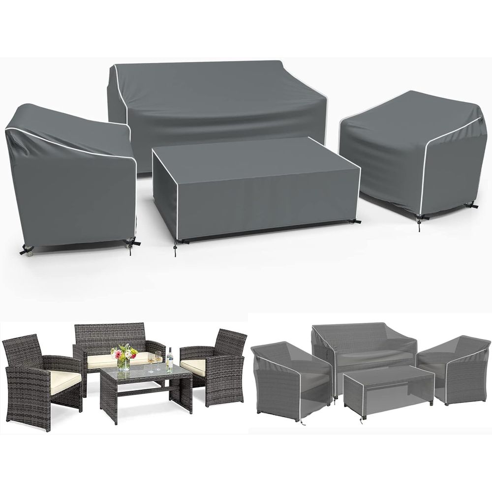 Outdoor Furniture Covers Waterproof - Patio Furniture Covers, 4-Piece Outdoor Furniture