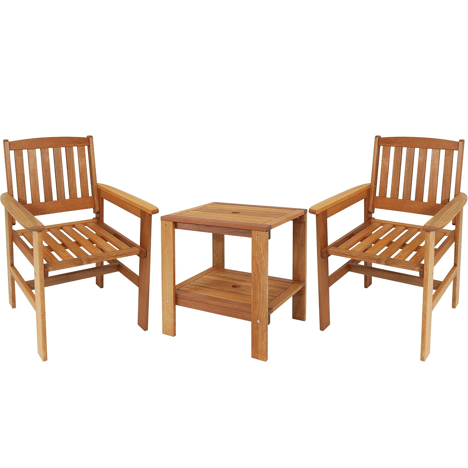 Outdoor Furniture Oil - 3-Piece Wood Patio Set 2 Chairs