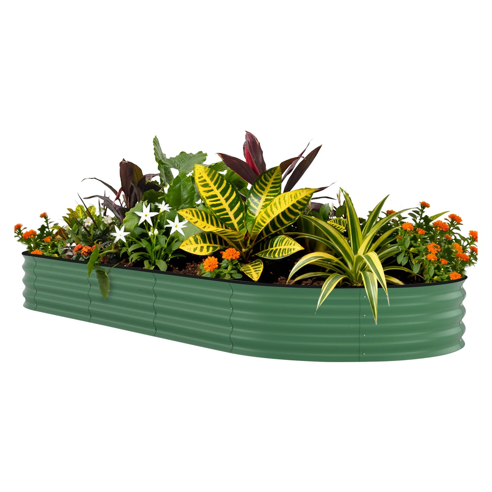 Planter Raised Metal - 8x4x1.5 ft Galvanized Raised Garden Bed