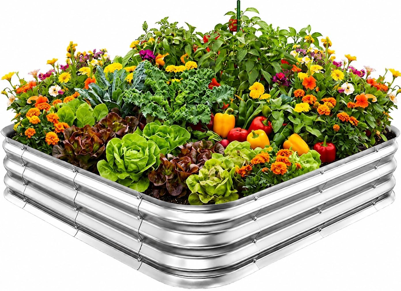 Planter Raised Metal - Square Galvanized Raised Garden Bed 4x4