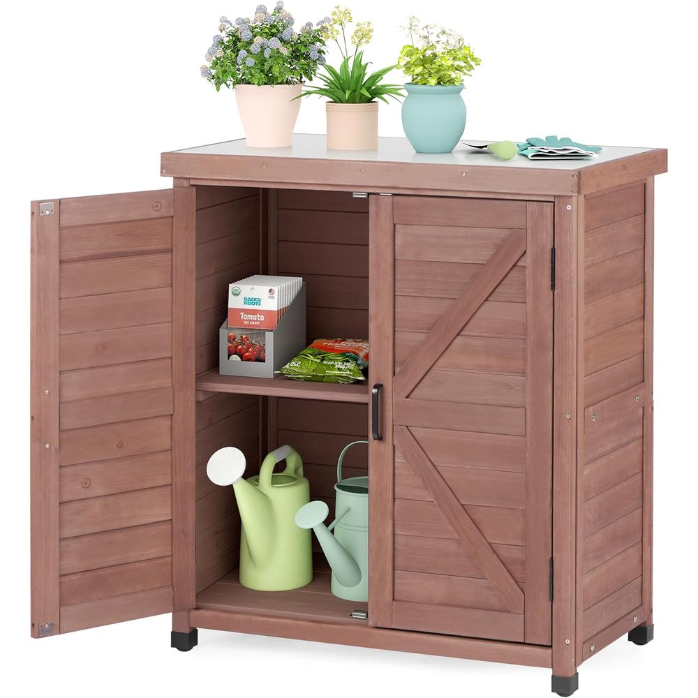 Outdoor Furniture With Storage - Outdoor Storage Cabinet & Potting Bench