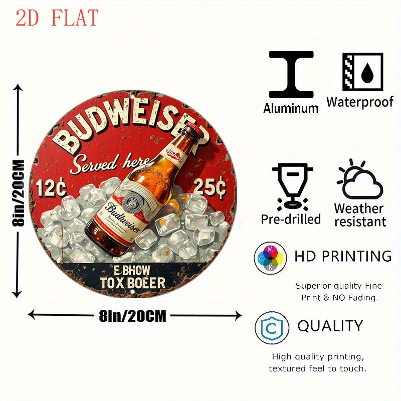 1pc Vintage Beer Logo Metal Wa - đánh giá và giá Outdoor Furniture Metal