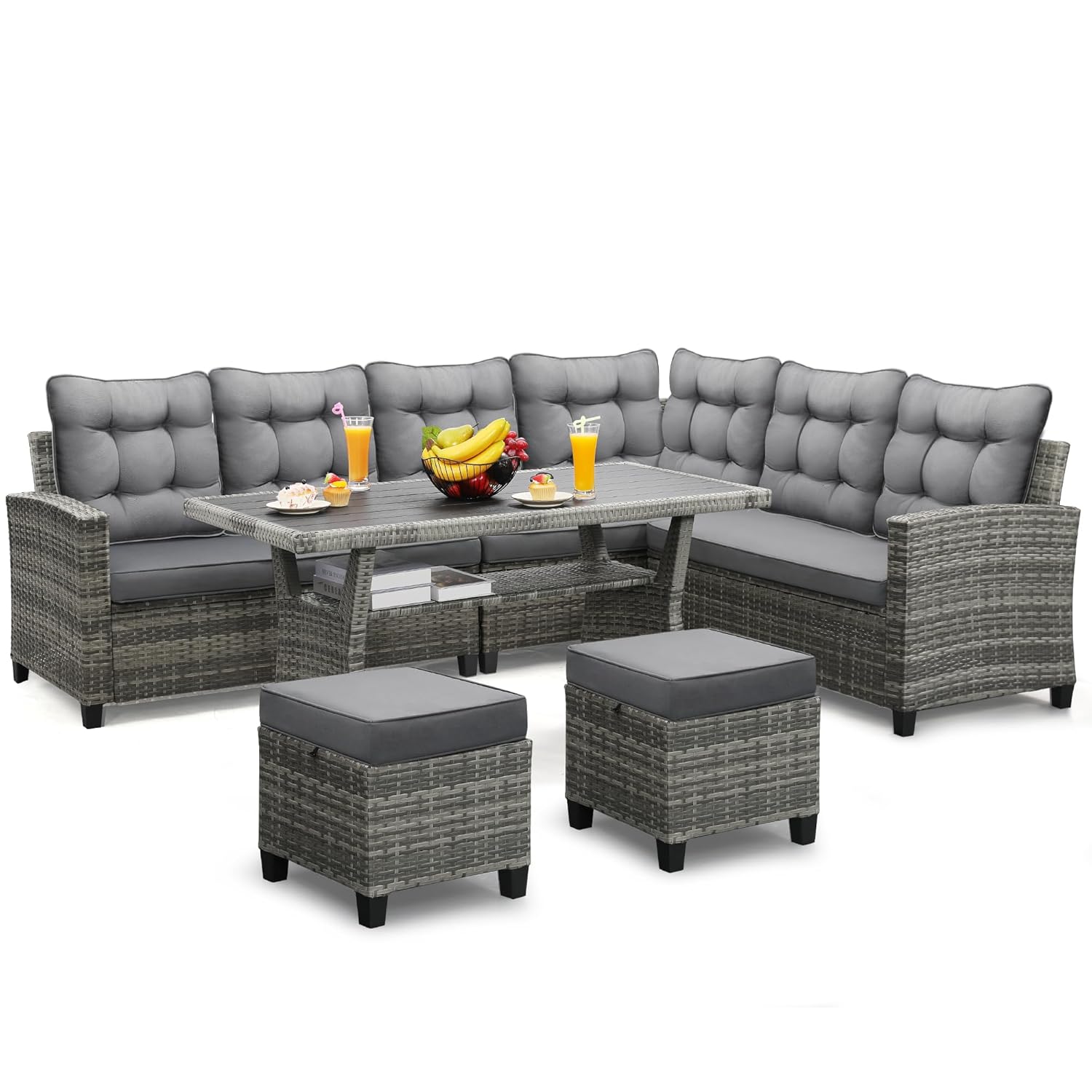 6 Piece Patio Furniture Set, D - đánh giá và giá Outdoor Furniture Dining Set