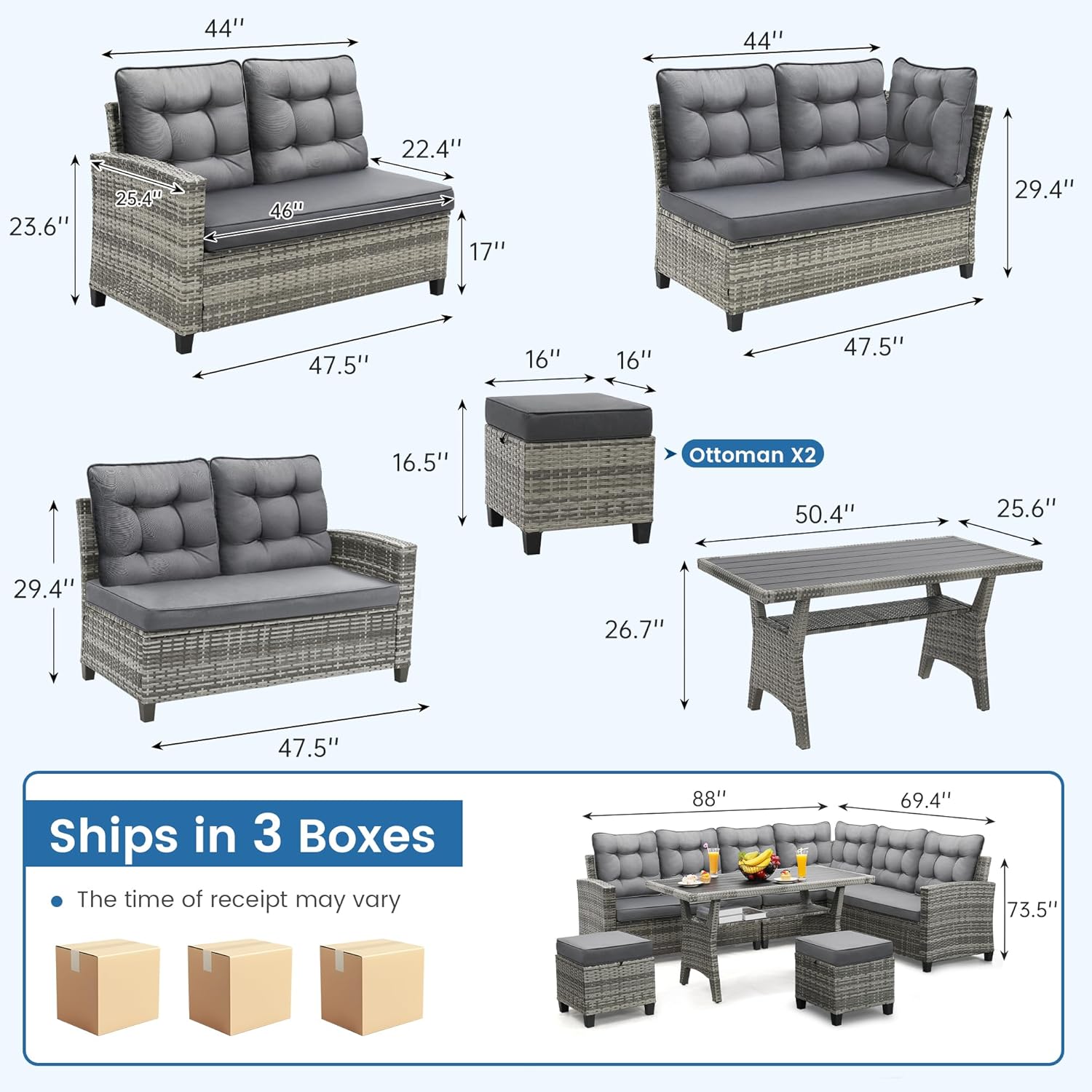 6 Piece Patio Furniture Set, D - đánh giá và giá Outdoor Furniture Dining Set