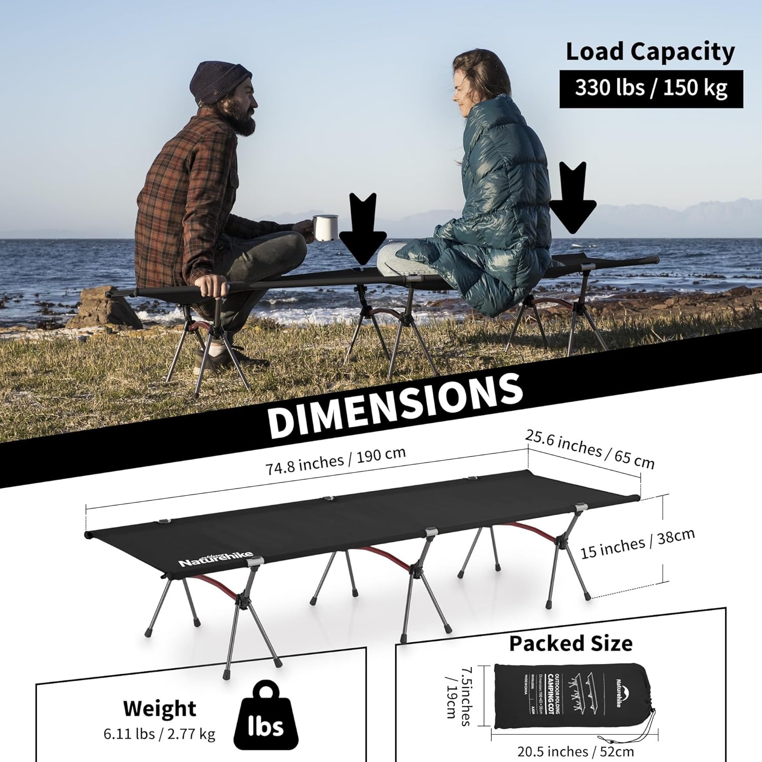 Naturehike Folding Camping Cot - đánh giá và giá Outdoor Daybed Sofa