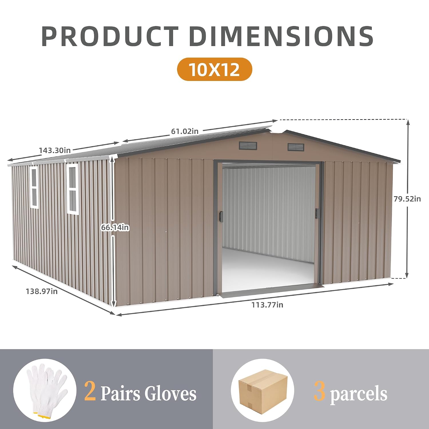 10x12 FT Outdoor Storage Shed, - đánh giá và giá Outdoor Furniture With Storage