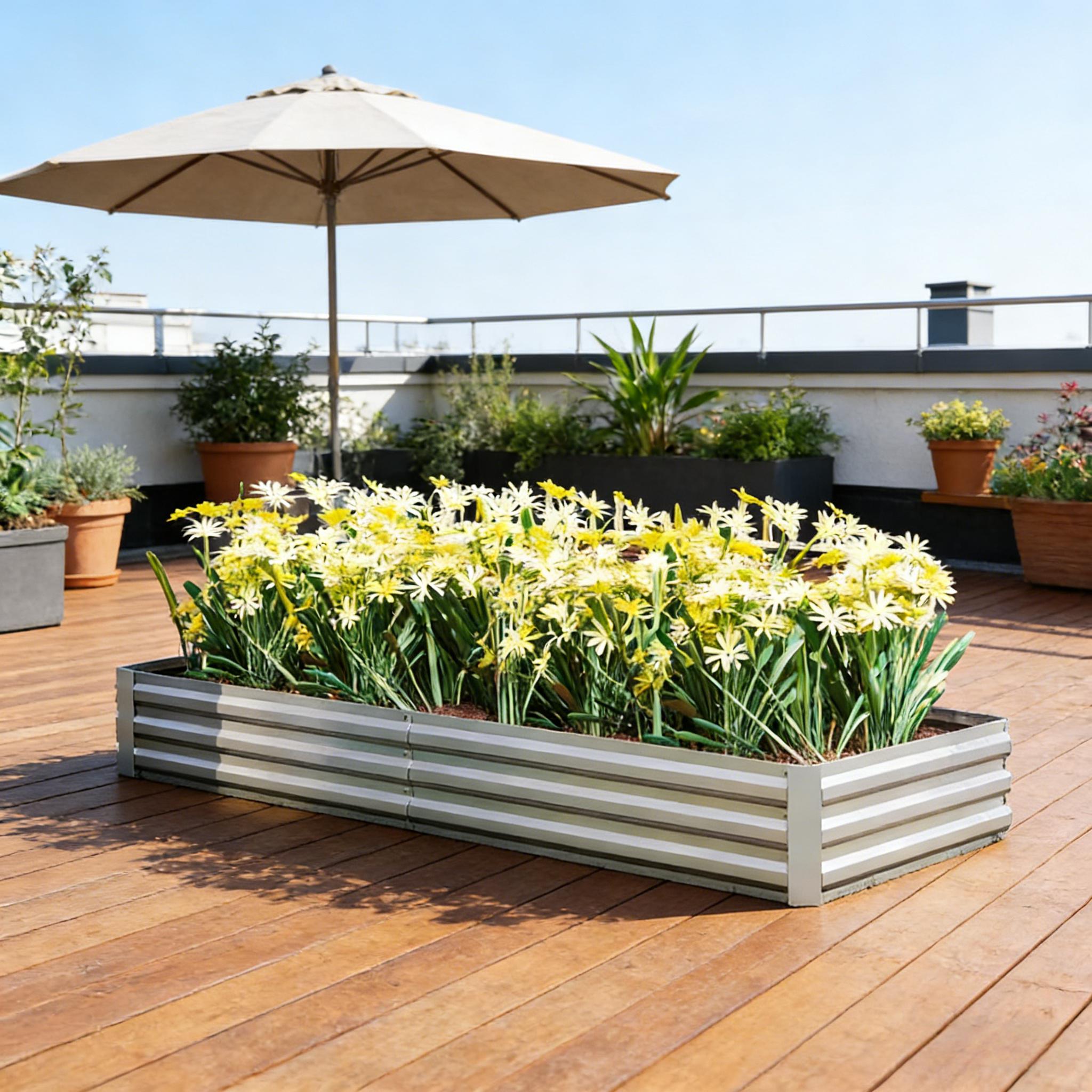 Flower Box,Plant Box,Garden Be - đánh giá và giá Planter Raised Metal