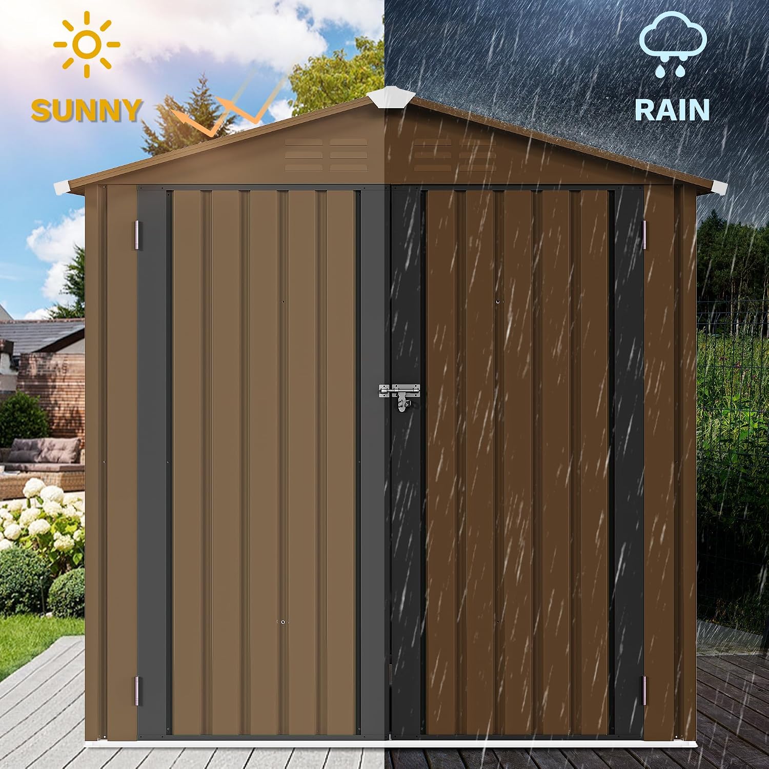 6x4ft Metal Outdoor Storage Sh - đánh giá và giá Outdoor Furniture With Storage