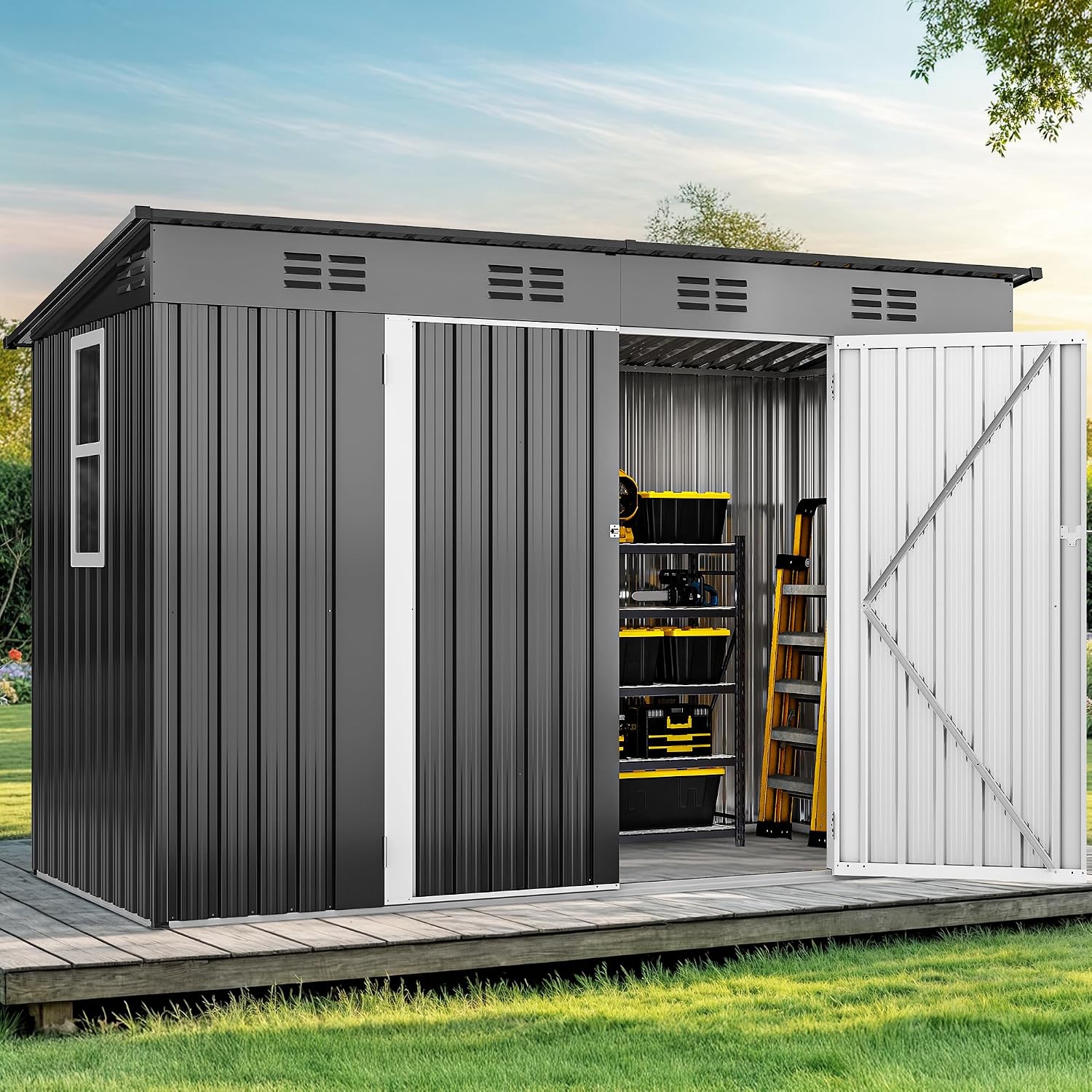 9' x 4' Outdoor Storage Shed w - đánh giá và giá Outdoor Furniture With Storage