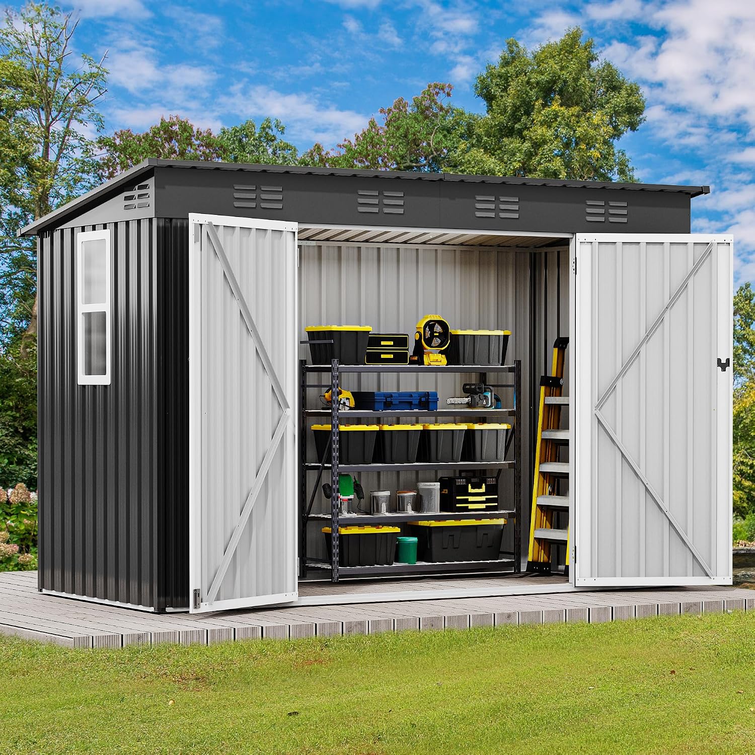 9' x 4' Outdoor Storage Shed w - đánh giá và giá Outdoor Furniture With Storage