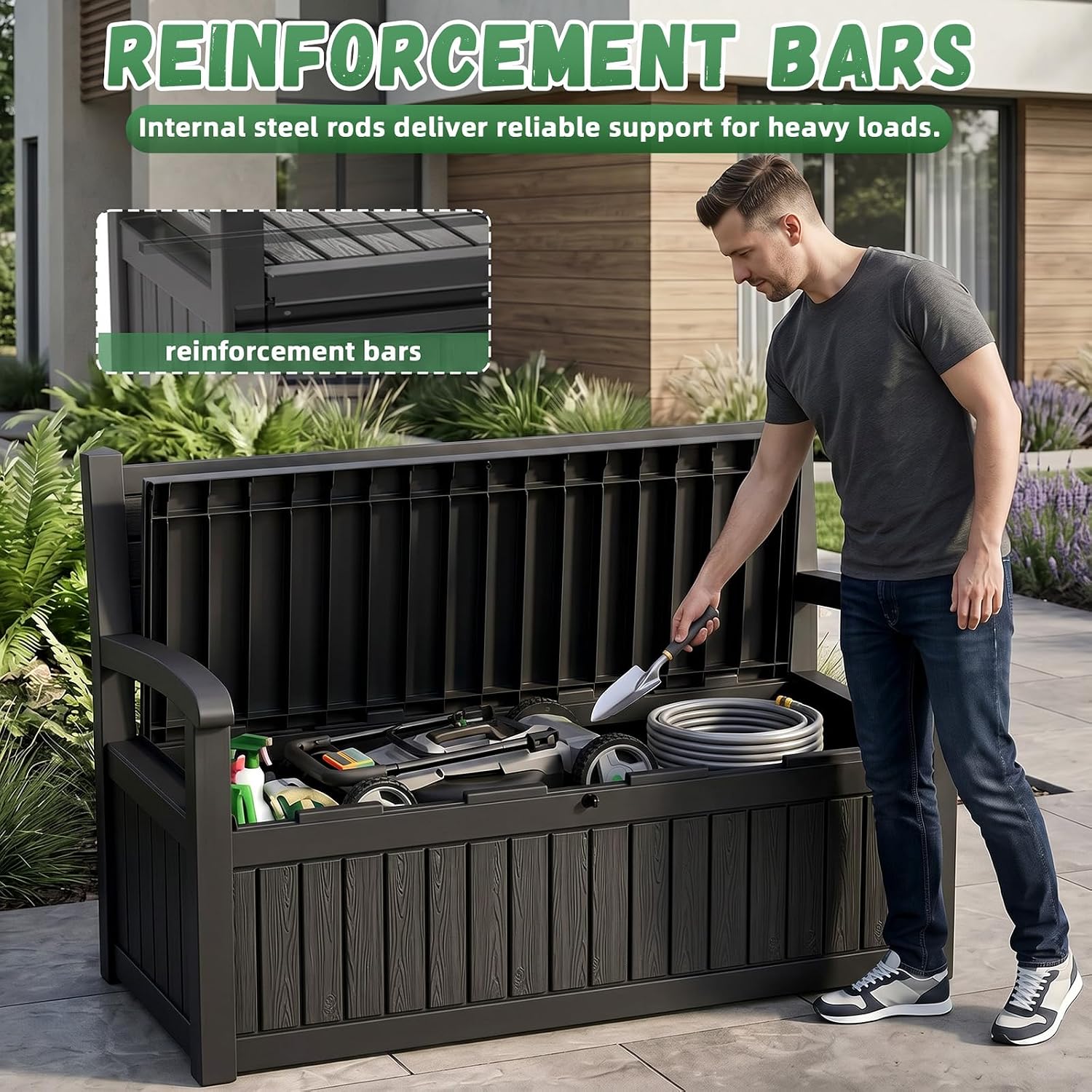 Large Outdoor Storage Bench De - đánh giá và giá Outdoor Furniture Cushions