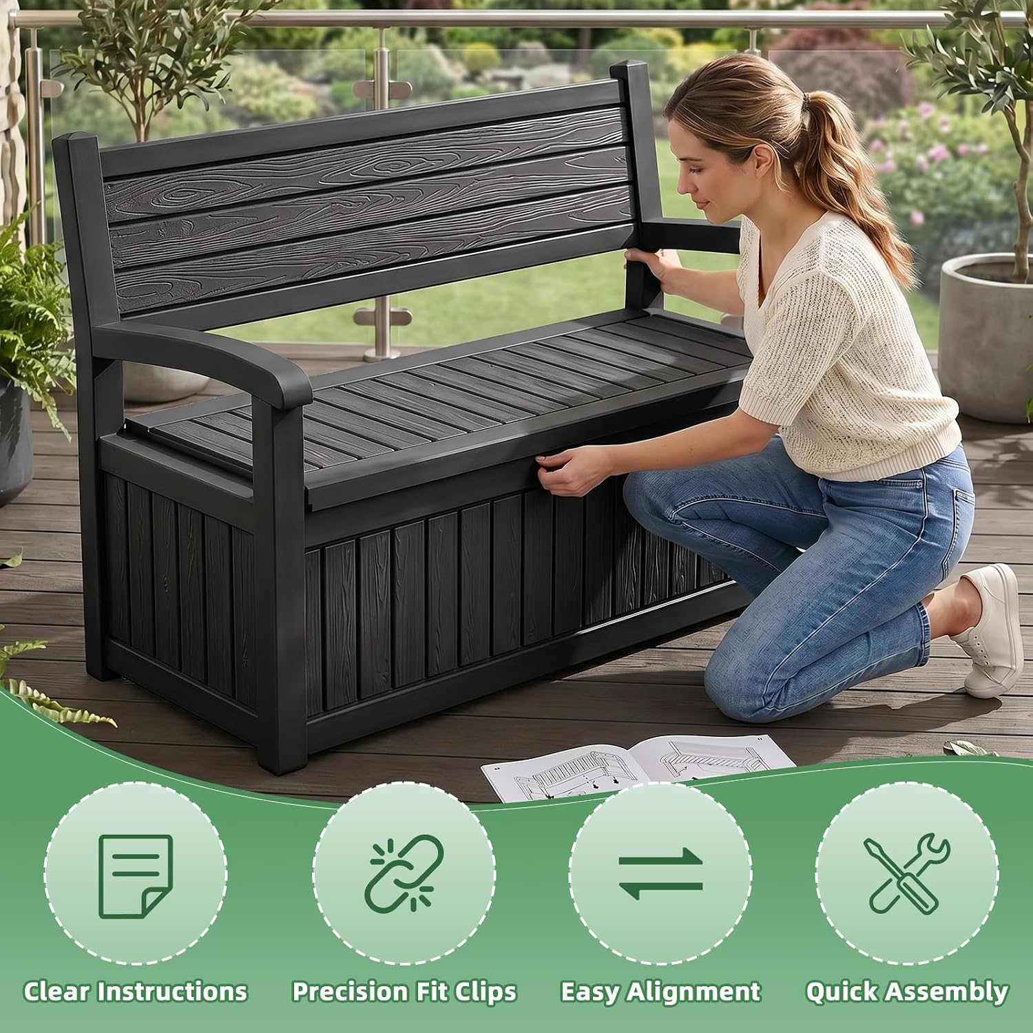 Large Outdoor Storage Bench De - đánh giá và giá Outdoor Furniture Cushions