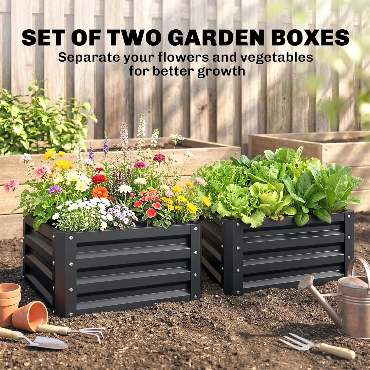 2 Piece Galvanized Raised Gard - đánh giá và giá Planter Raised Metal