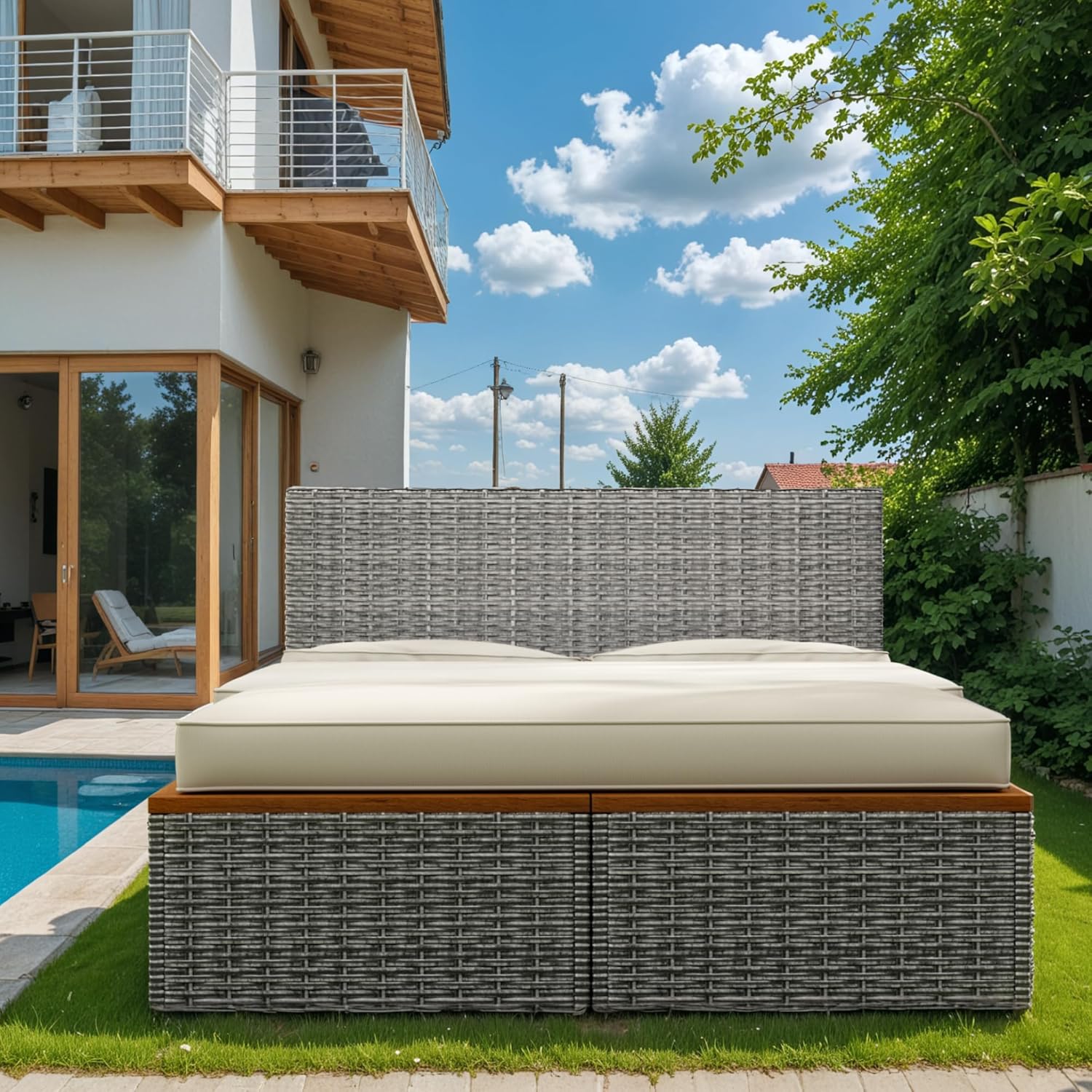 Outdoor Rattan Daybed with 2 S - đánh giá và giá Outdoor Daybed Sofa