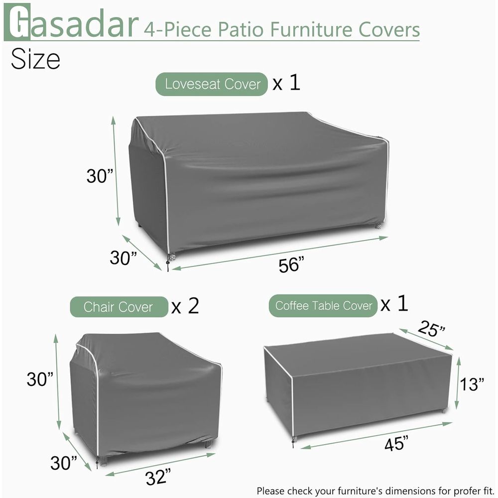 Patio Furniture Covers, 4-Piec - đánh giá và giá Outdoor Furniture Covers Waterproof