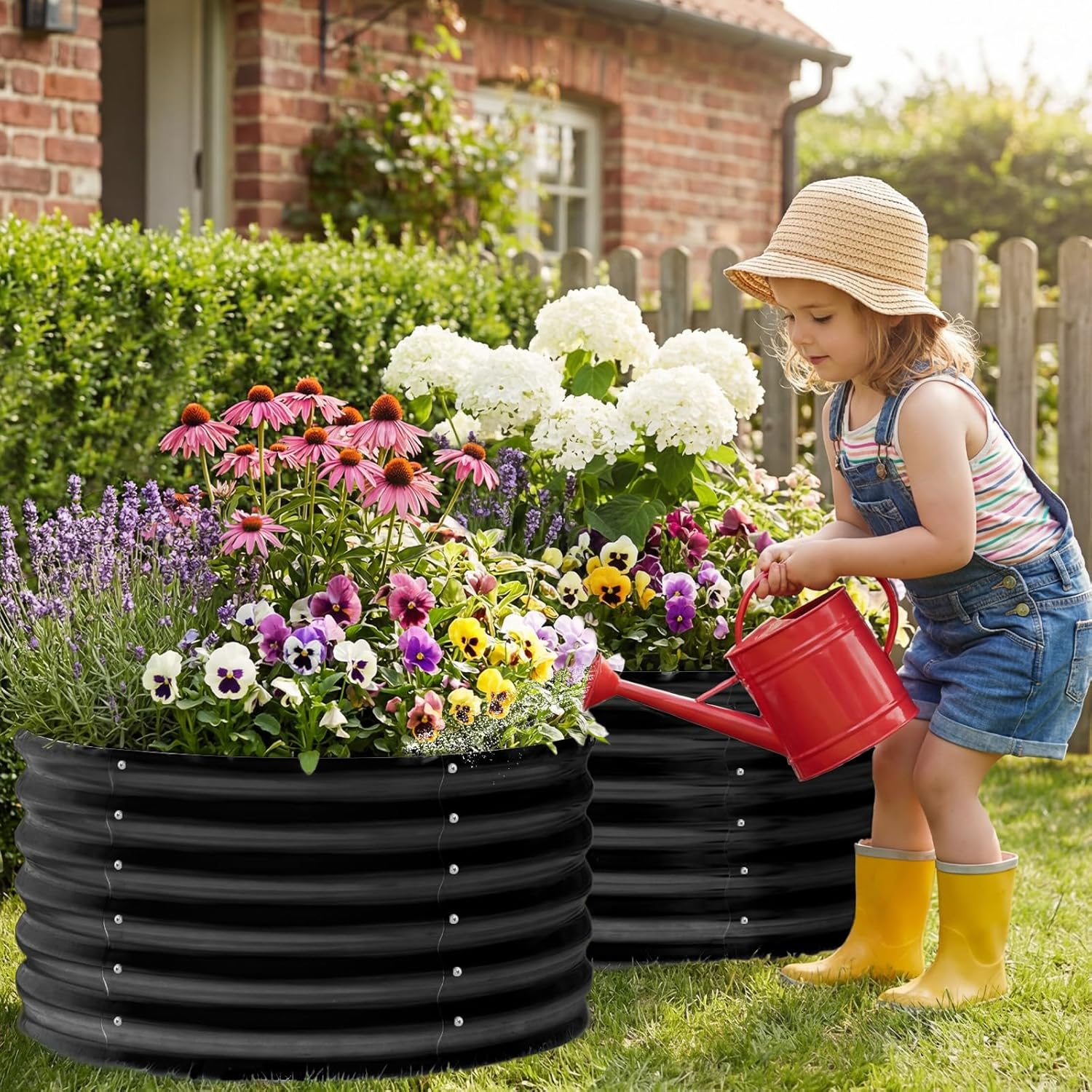2 Pack 2x2x1.5ft Round Galvani - đánh giá và giá Planter Raised Metal