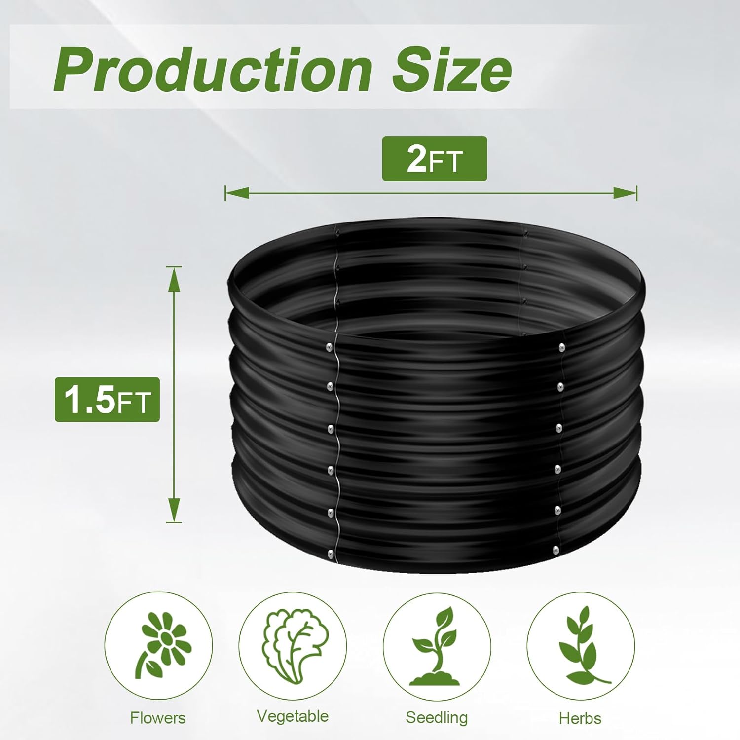 2 Pack 2x2x1.5ft Round Galvani - đánh giá và giá Planter Raised Metal