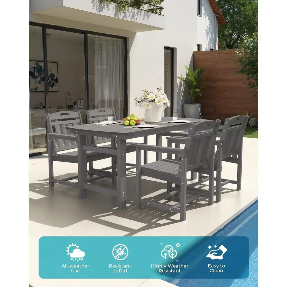 All-Weather HDPE Patio Dining  - đánh giá và giá Outdoor Furniture Dining Set