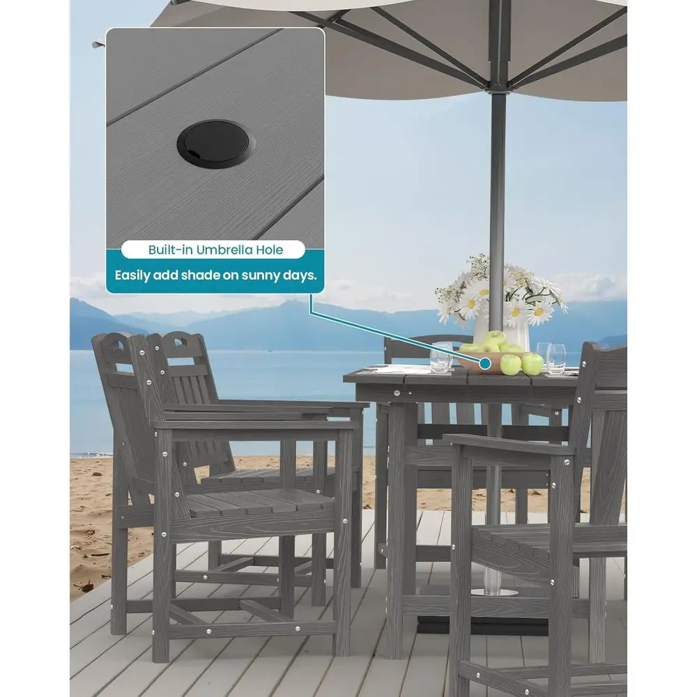 All-Weather HDPE Patio Dining  - đánh giá và giá Outdoor Furniture Dining Set