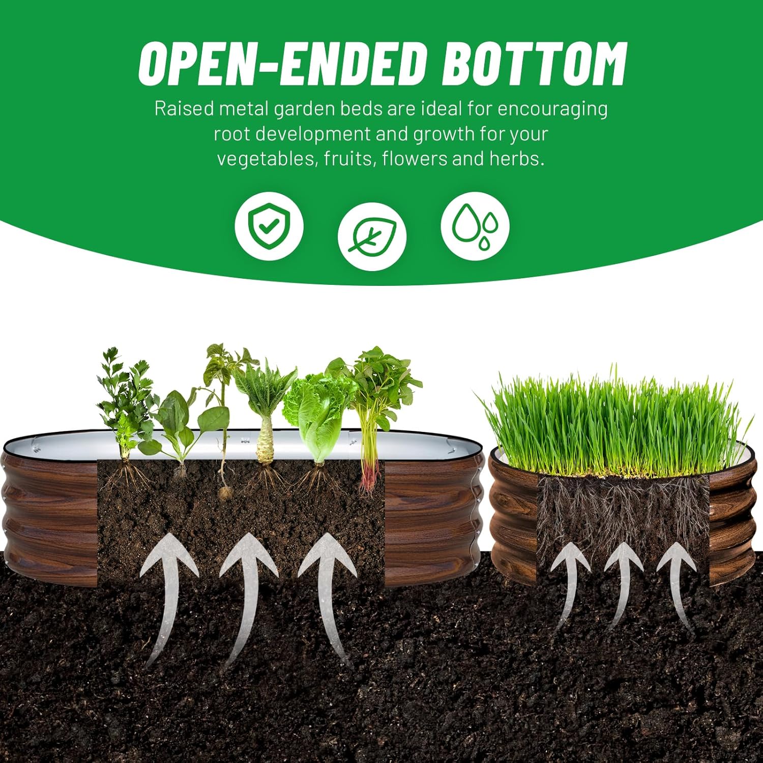 3-Pack Galvanized Steel Raised - đánh giá và giá Planter Raised Metal