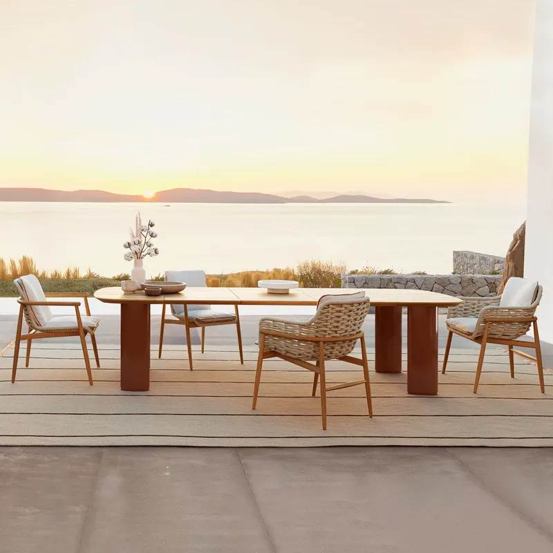 Nordic Rattan Outdoor Dining T - đánh giá và giá Outdoor Furniture Dining Set