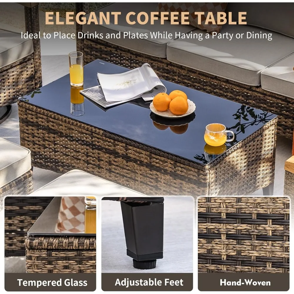 7 Pieces Patio Furniture Sets, - đánh giá và giá Outdoor Furniture Material