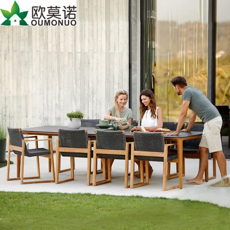Outdoor Rattan Teak Dining Set - đánh giá và giá Outdoor Furniture Dining Set