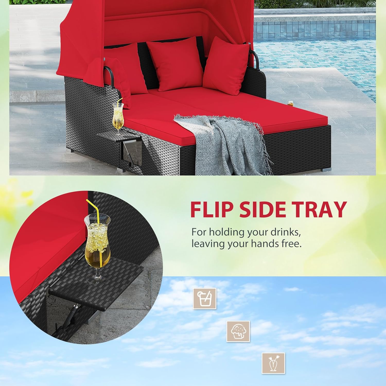 2 Person Rattan Outdoor Daybed - đánh giá và giá Outdoor Daybed Sofa
