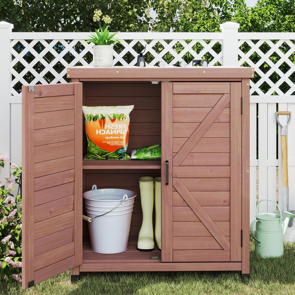 Outdoor Storage Cabinet & Pott - đánh giá và giá Outdoor Furniture With Storage