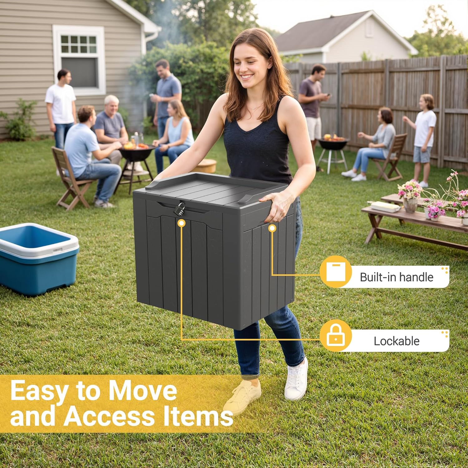 31 Gallon Outdoor Storage Box  - đánh giá và giá Outdoor Furniture With Storage