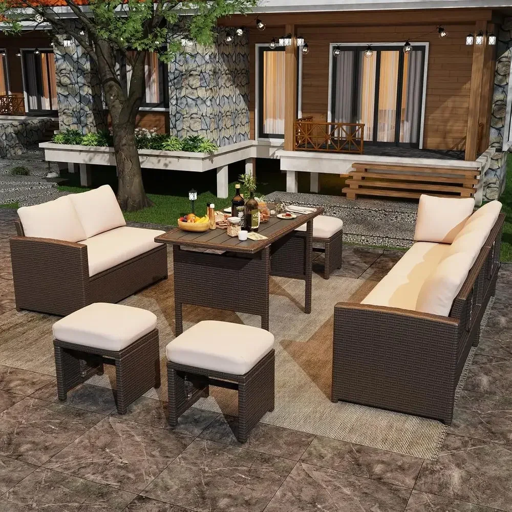 7-Piece Patio Furniture Set wi - đánh giá và giá Outdoor Furniture Dining Set
