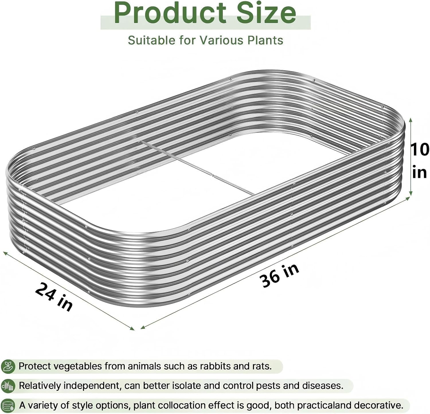 3-Pack Galvanized Raised Garde - đánh giá và giá Planter Raised Metal